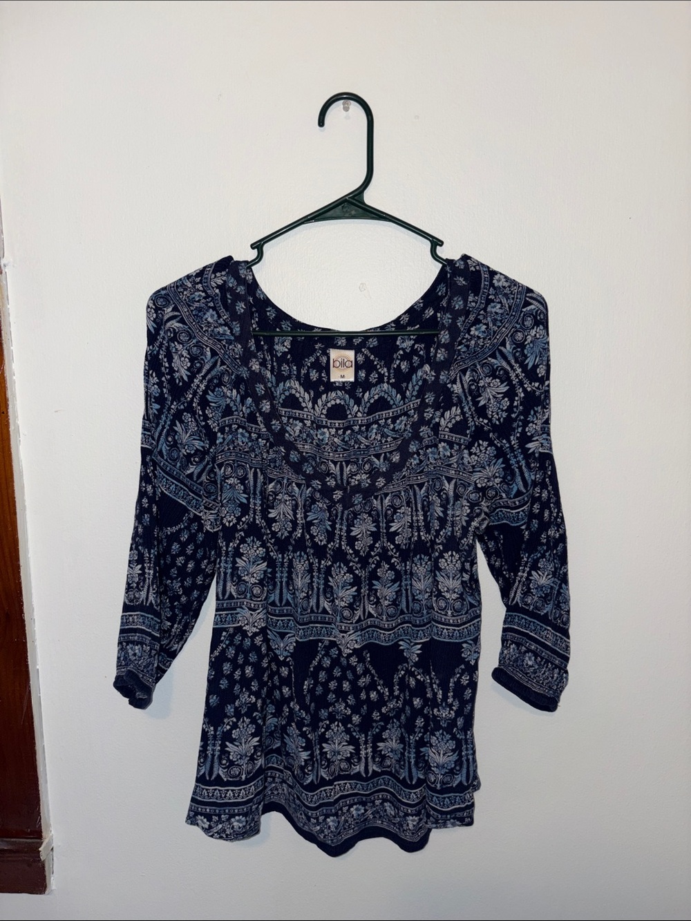 Bila Navy Floral Print Tunic Top